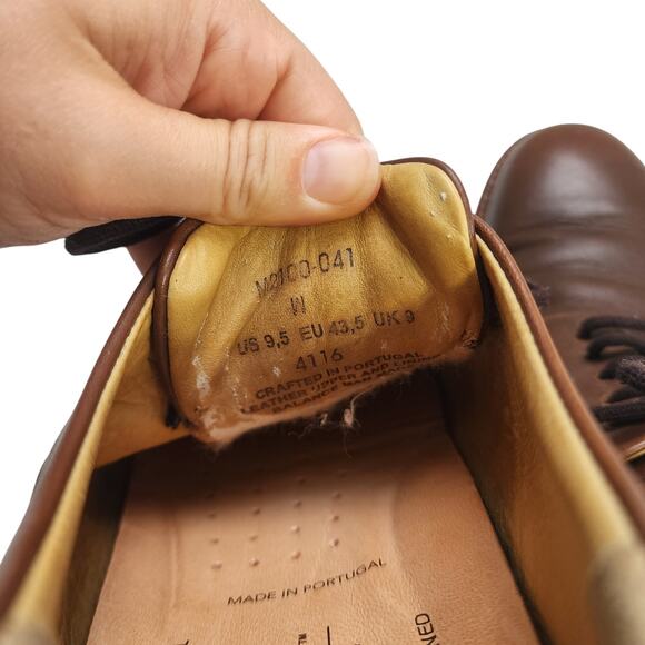 Samuel Hubbard Mens Founder Oxford Size 9.5 W Cognac Leather Vibram Comfort Lace - Picture 10 of 13